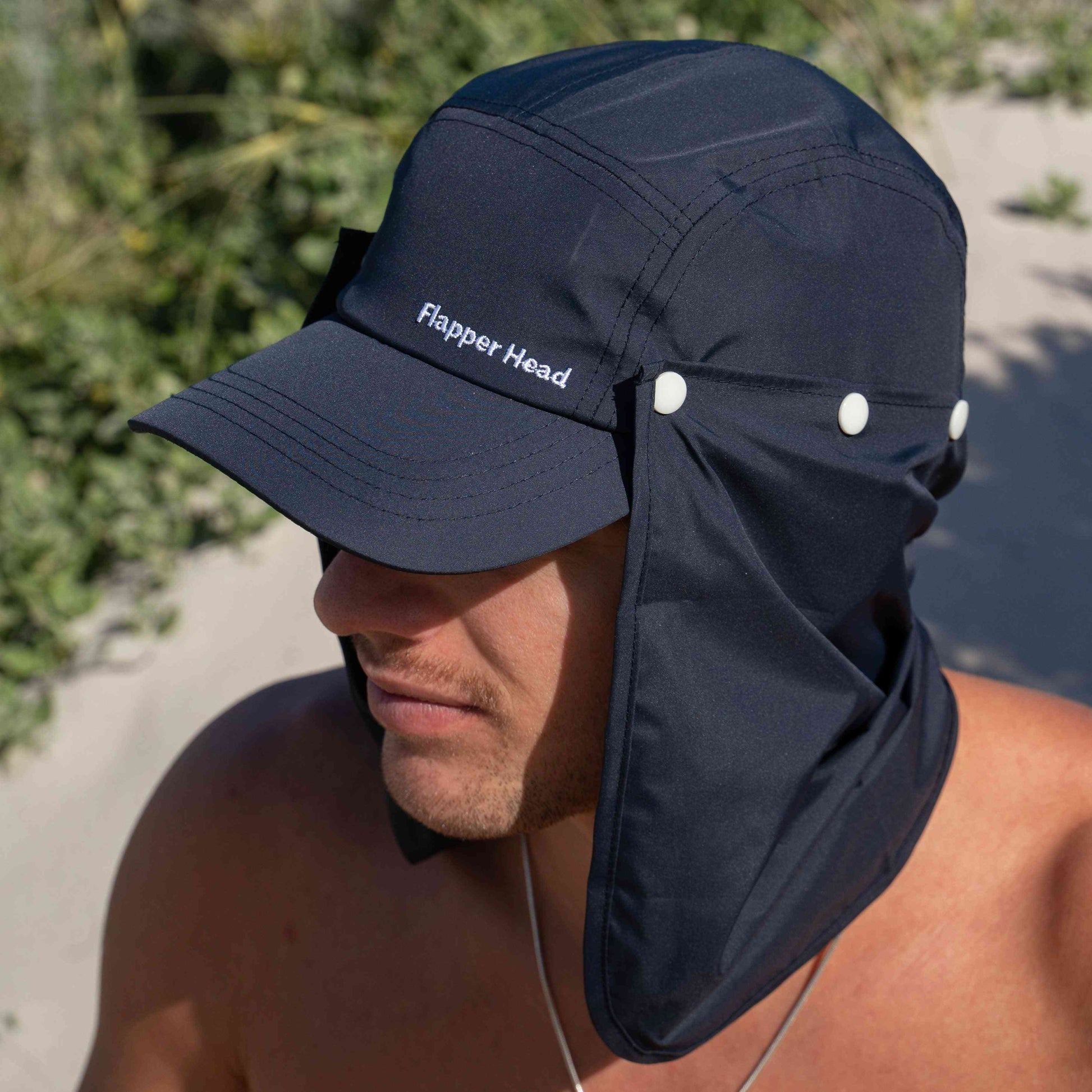 Dark Blue Adult Legionnaires Flap Hat - Flapper Head