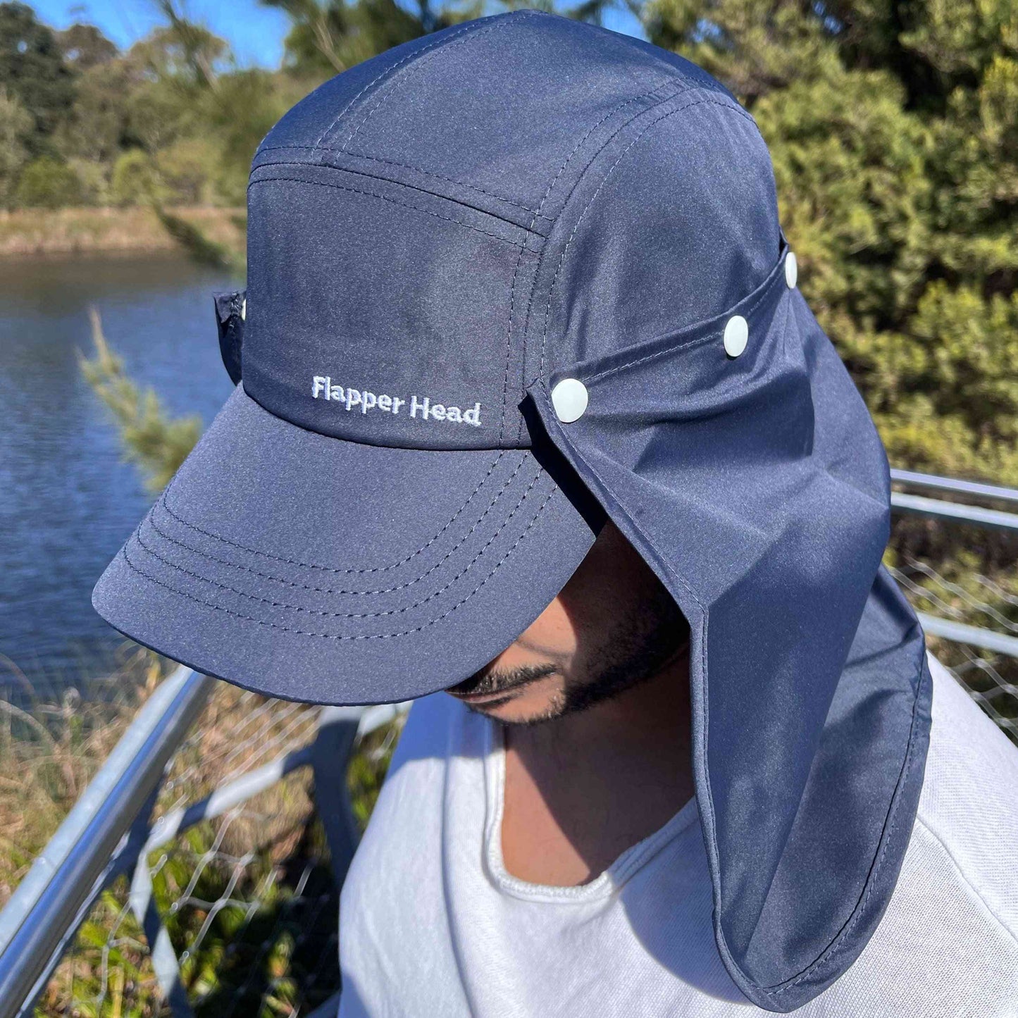 Dark Blue Adult Legionnaires Flap Hat - Flapper Head
