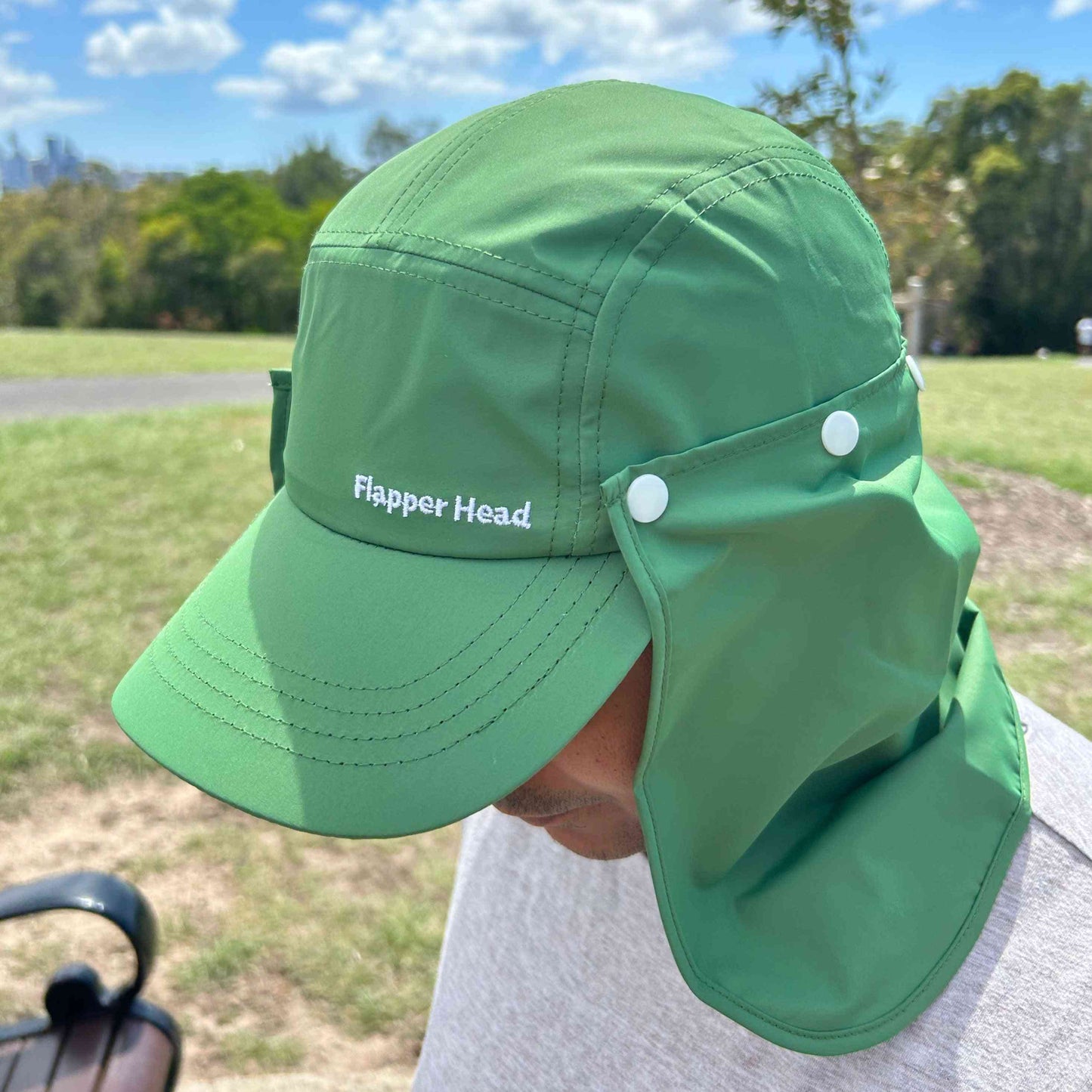 Green Adult Legionnaires Flap Hat *NEW* - Flapper Head