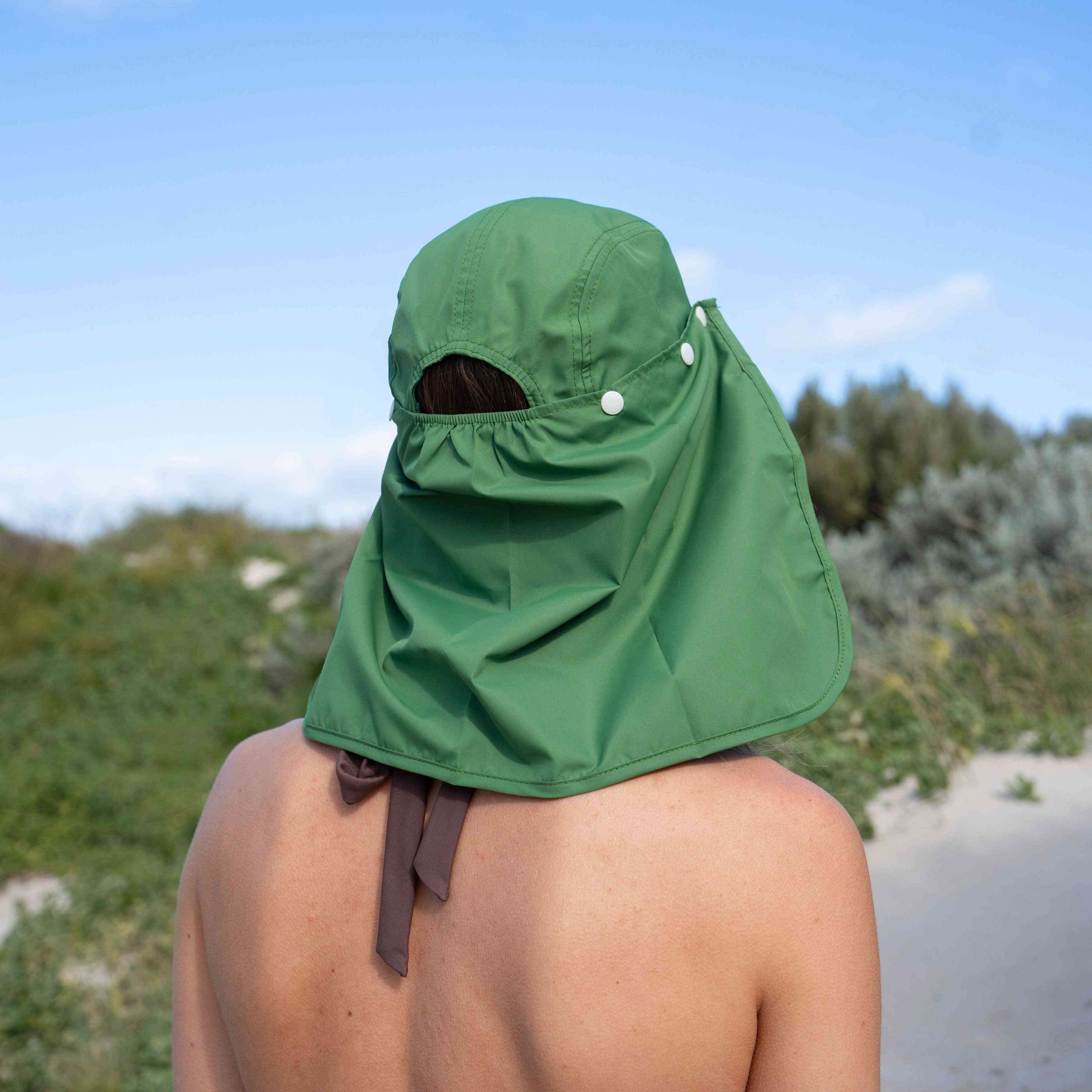 Green Adult Legionnaires Flap Hat *NEW* - Flapper Head